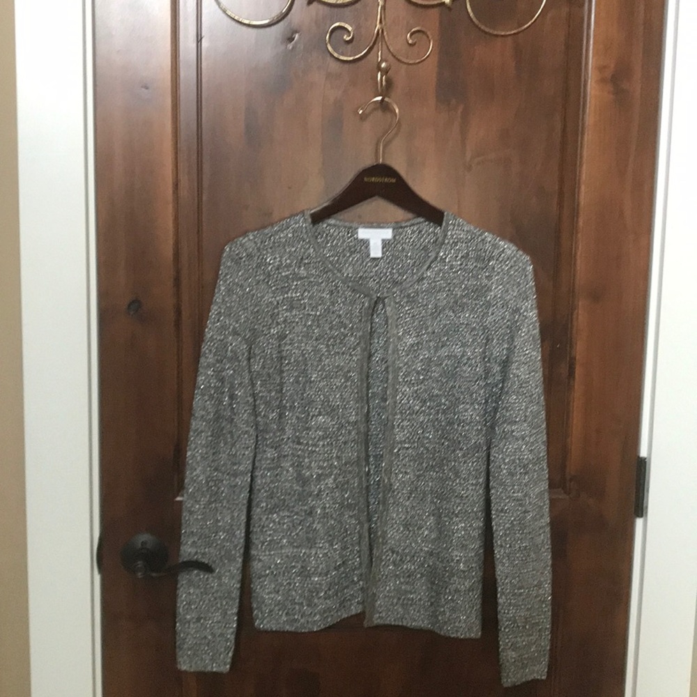 Long sleeve silver sparkle sweater